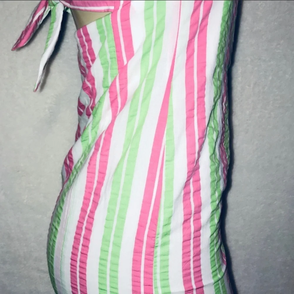 LILLY PULITZER Strapless Franco Seersucker Dress size 0 - Picture 5 of 8